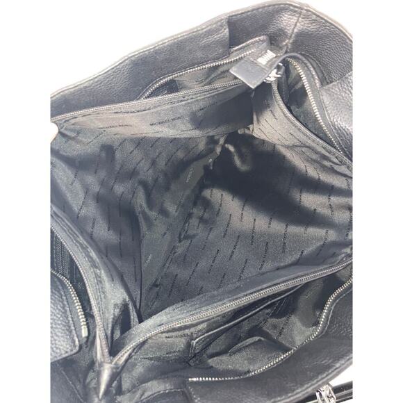 MICHAEL KORS, LARGE BLACK PEBBLED LEATHER SHOULDER BAG TOTE - Picture 12 of 14